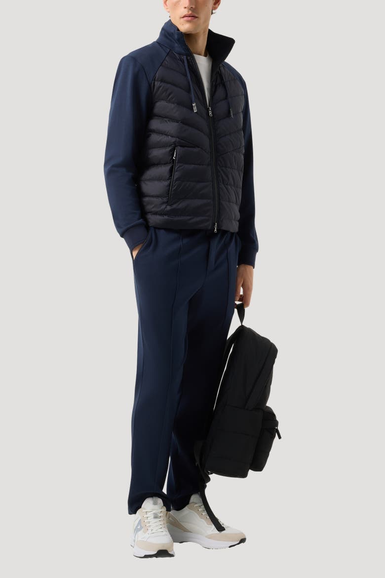 Baker Down Jersey Jacket, Alternate, color, Navy blue