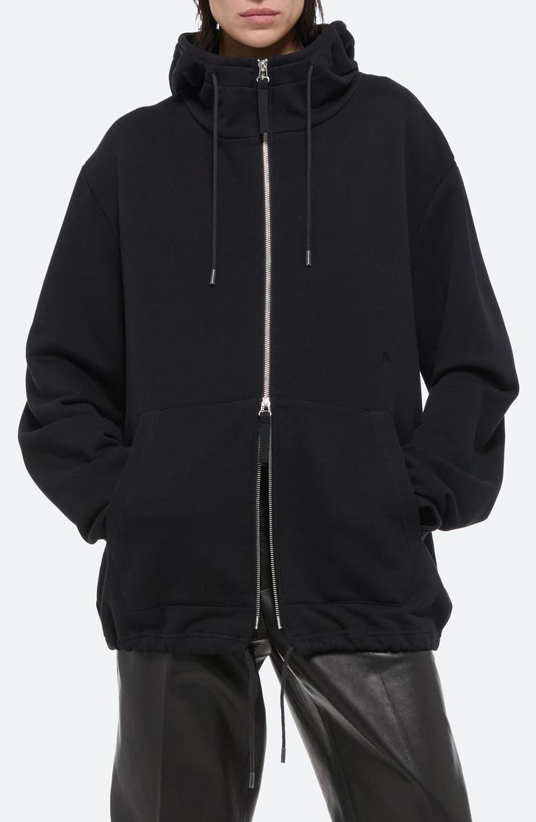 Helmut Lang Front Zip Organic Cotton Hoodie, Alternate, color,