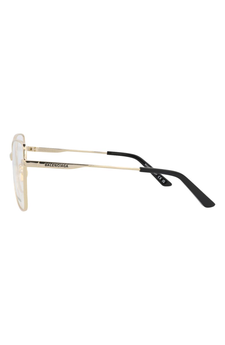 Balenciaga 59mm Cat Eye Optical Glasses, Alternate, color, Gold Gold Transparent