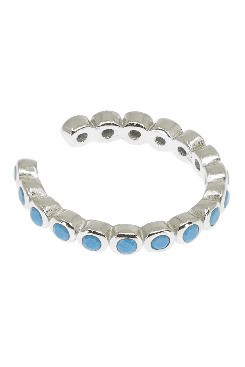 Turquoise Halo Ear Cuff, Alternate, color, SILVER