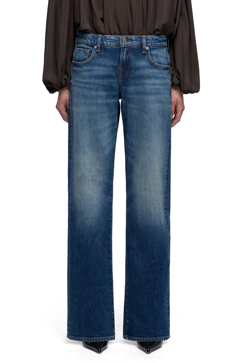 Low Rise Relaxed Straight Leg Jeans, Main, color, BLUE CORE