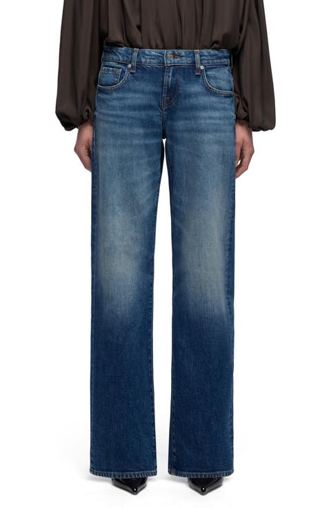 Low Rise Relaxed Straight Leg Jeans (Blue Core)