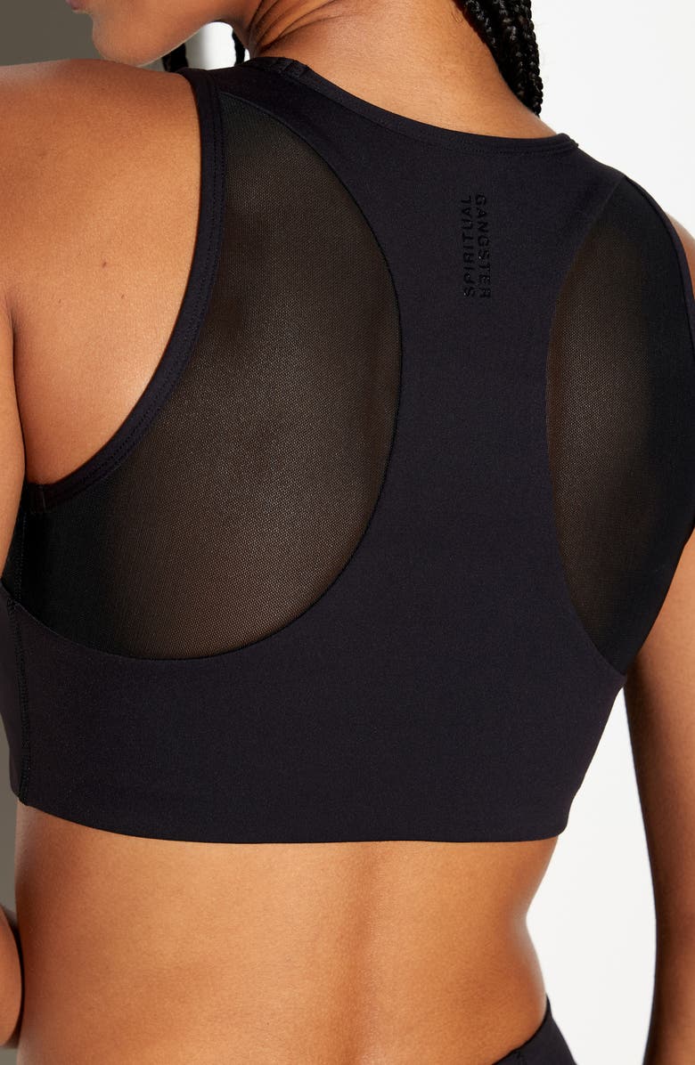 Spiritual Gangster Stevie Longline Sports Bra, Alternate, color, Black