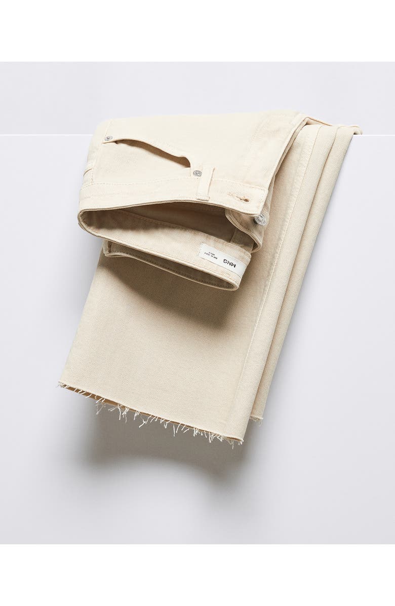 MANGO Raw Hem Mid Rise Flare Jeans, Alternate, color, Ecru