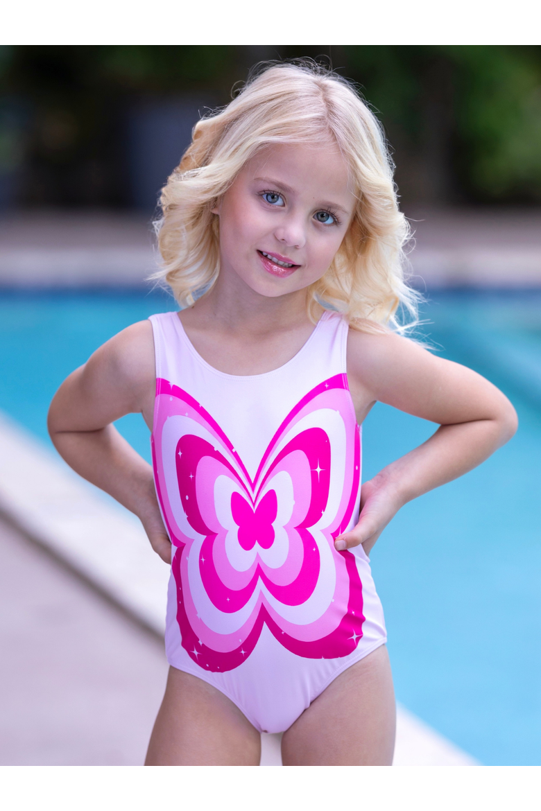 Butterfly Bloom Y2K Pink One-Piece Swimsuit, Alternate, color, Pink
