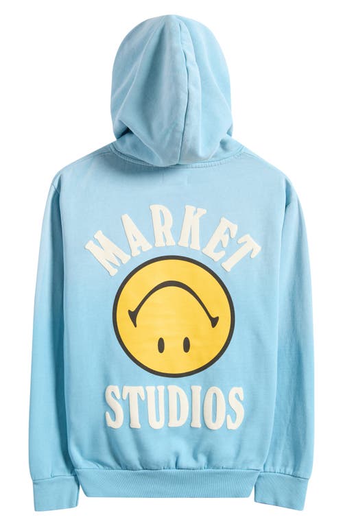 Market Smiley® Upside Down Lockup Hoodie In Blue
