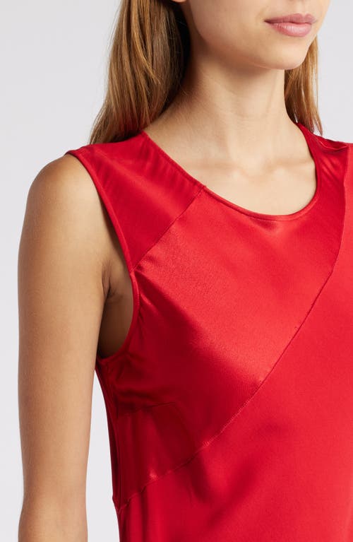 Rails Sanya Paneled Satin Midi Dress In Scarlet