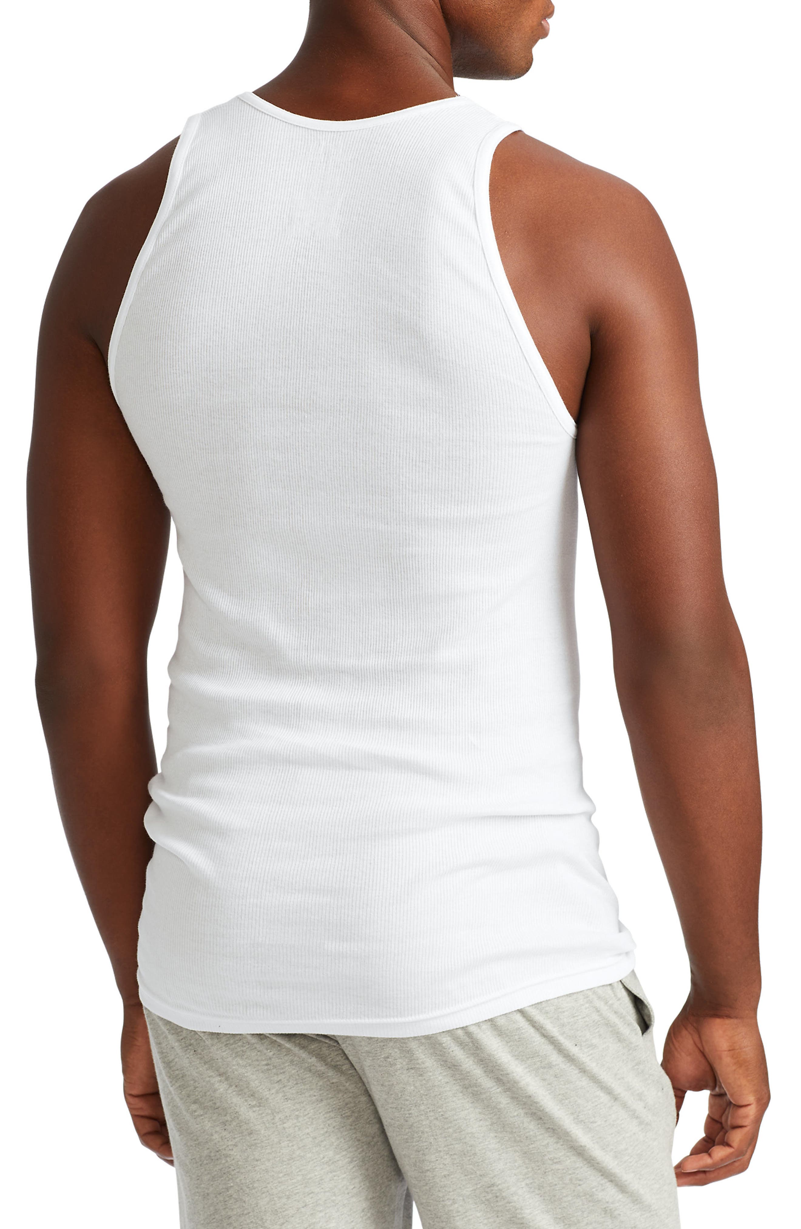 5-Pack Classic Logo Embroidered Cotton Rib Tanks (Men) | Nordstrom