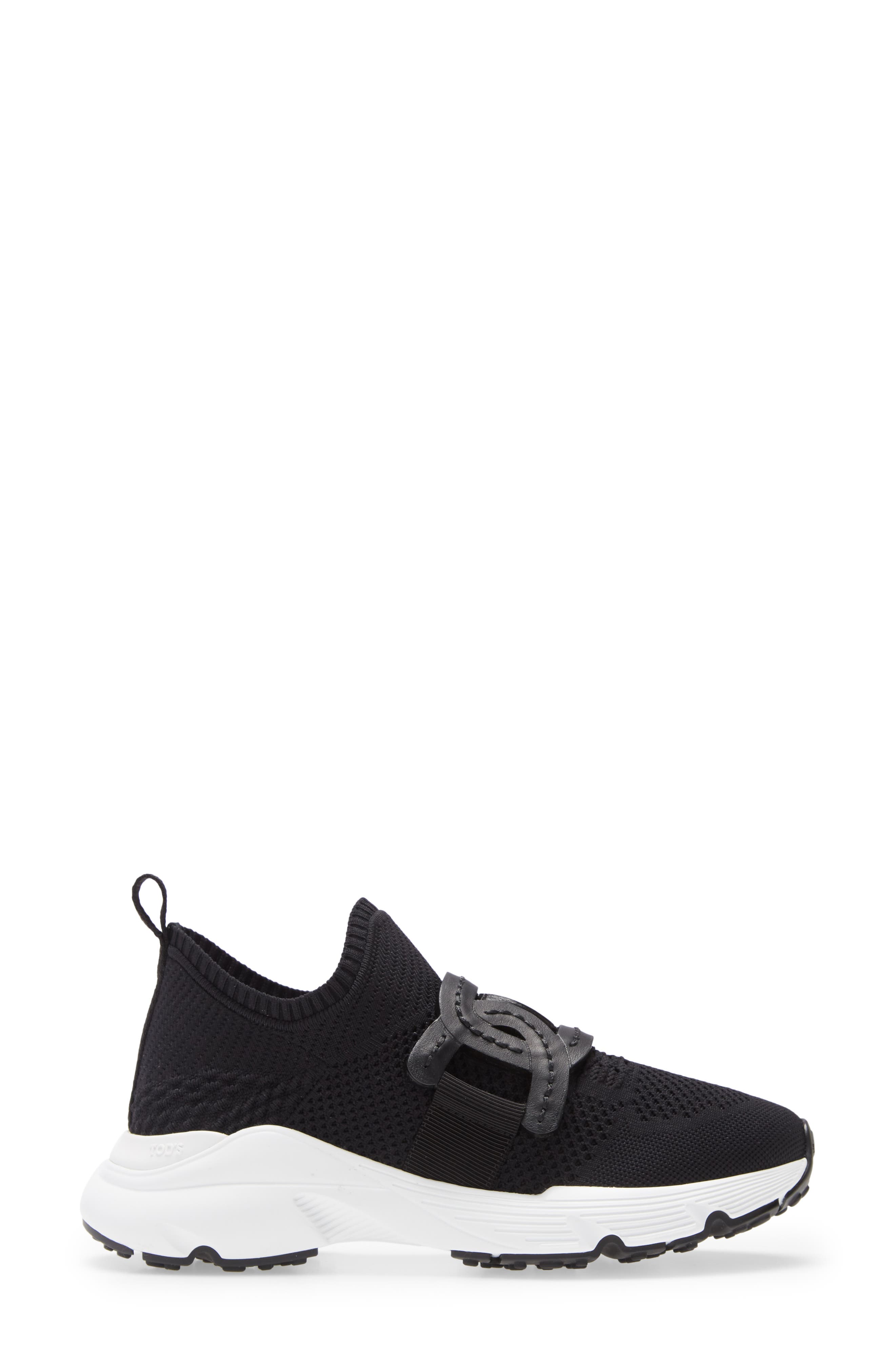 Tod's Kate Chain Detail Sneaker, Alternate, color, Black