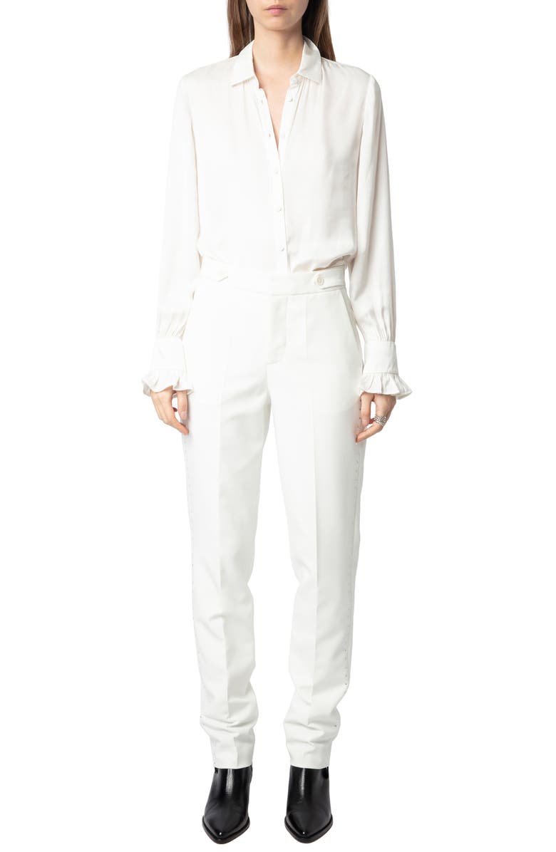 Zadig & Voltaire Panny Strass Rhinestone Pants, Alternate, color, 