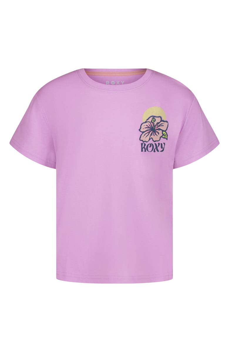 Roxy Kids' Board Biscus Cotton Graphic T-Shirt, Main, color,