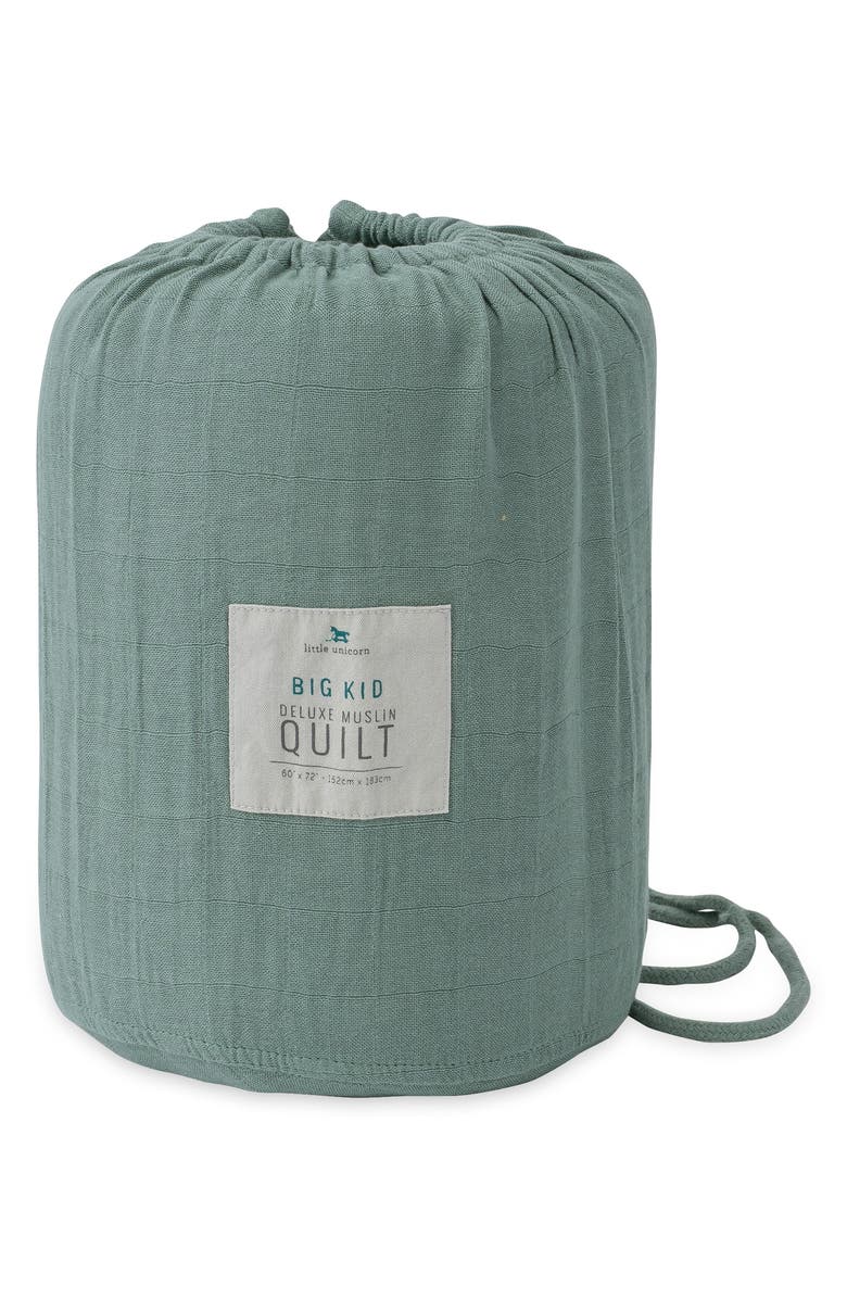 little unicorn Deluxe Muslin Quilted Throw, Alternate, color, Sage