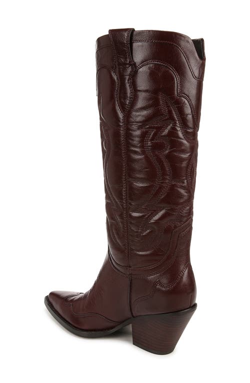 Sam Edelman James Wide Calf Western Boot Spiced Pecan Leather In Spiced Pecan