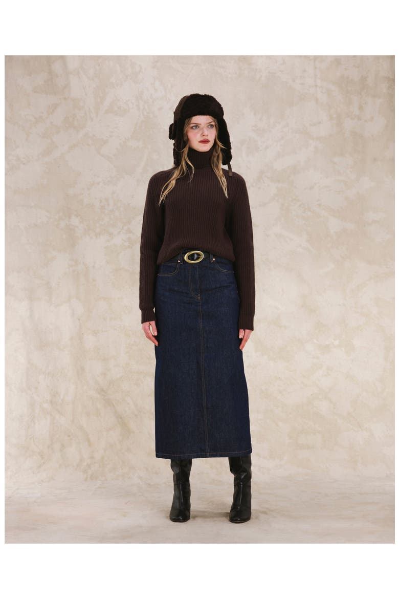 Jorgy Indigo Rinse Denim Skirt, Alternate, color, BLUE