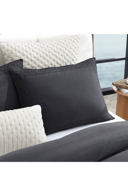 Dkny Pure Hotel Eyelet Comforter & Shams Set In Black