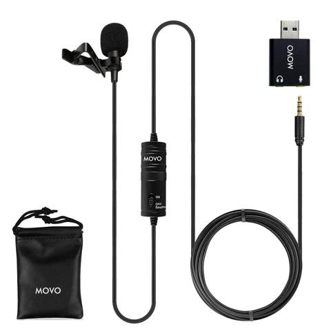 Universal USB Computer Microphone with USB Adapter Compatible with Laptop, PC and Mac, Smartphones, Cameras