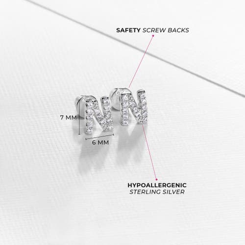 Shop In Season Jewelry Cubic Zirconia Letter Initial Earrings In Letter N