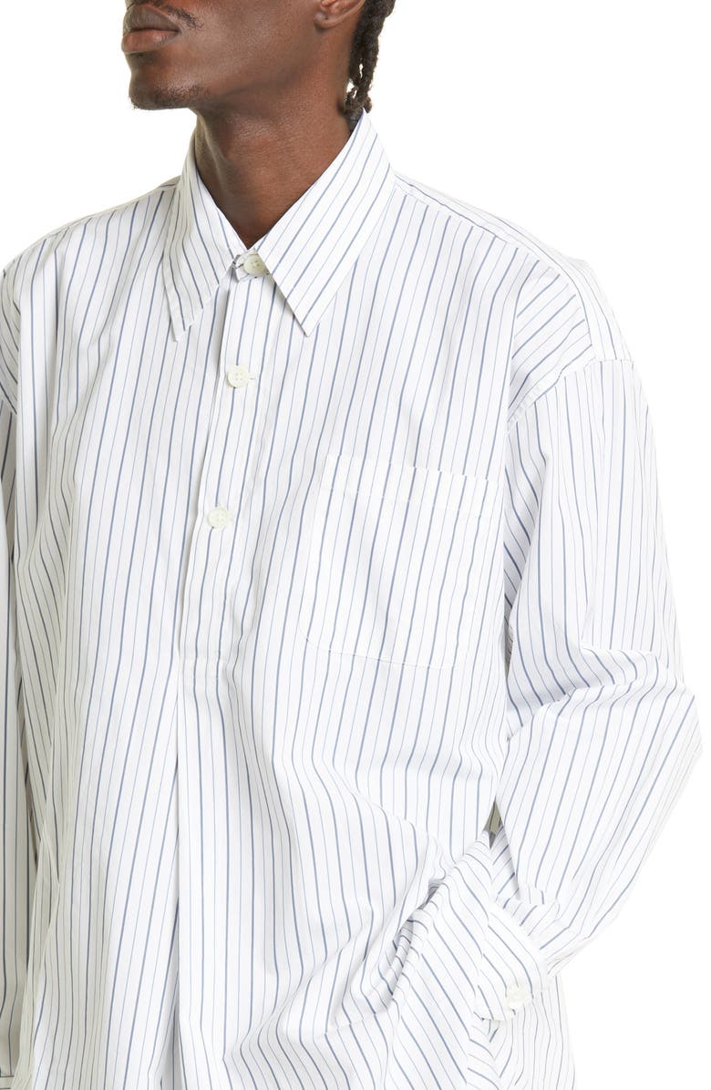 OUR LEGACY Olympic Stripe Cotton Poplin Popover Shirt, Alternate, color,