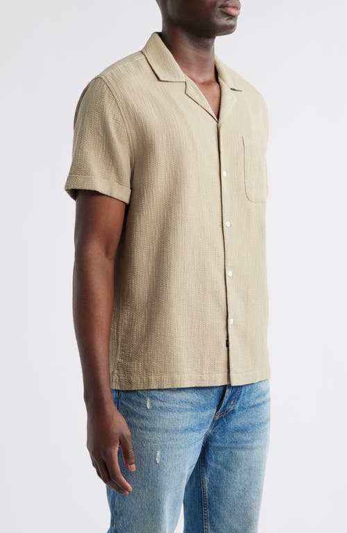Rails Haney Textured Short Sleeve Cotton Button-up Shirt In Brown