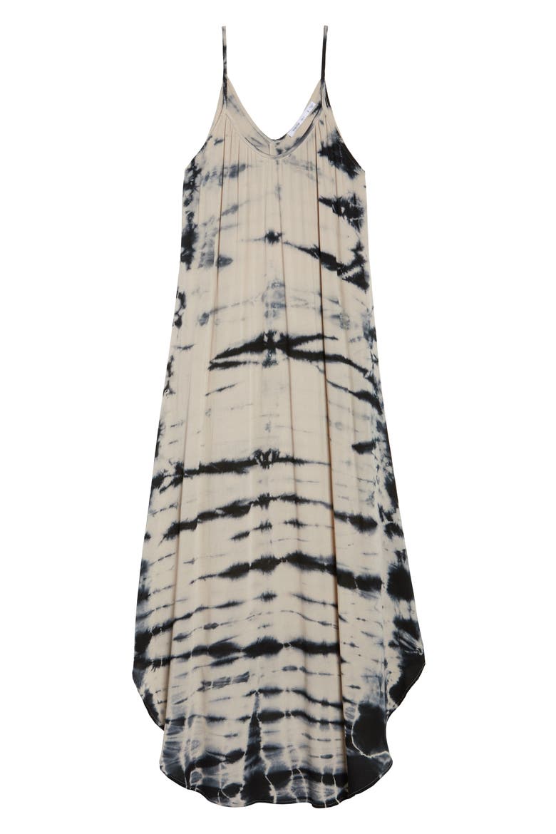 Tie Dye A-Line Maxi Dress, Alternate, color, BLACK/ TAUPE