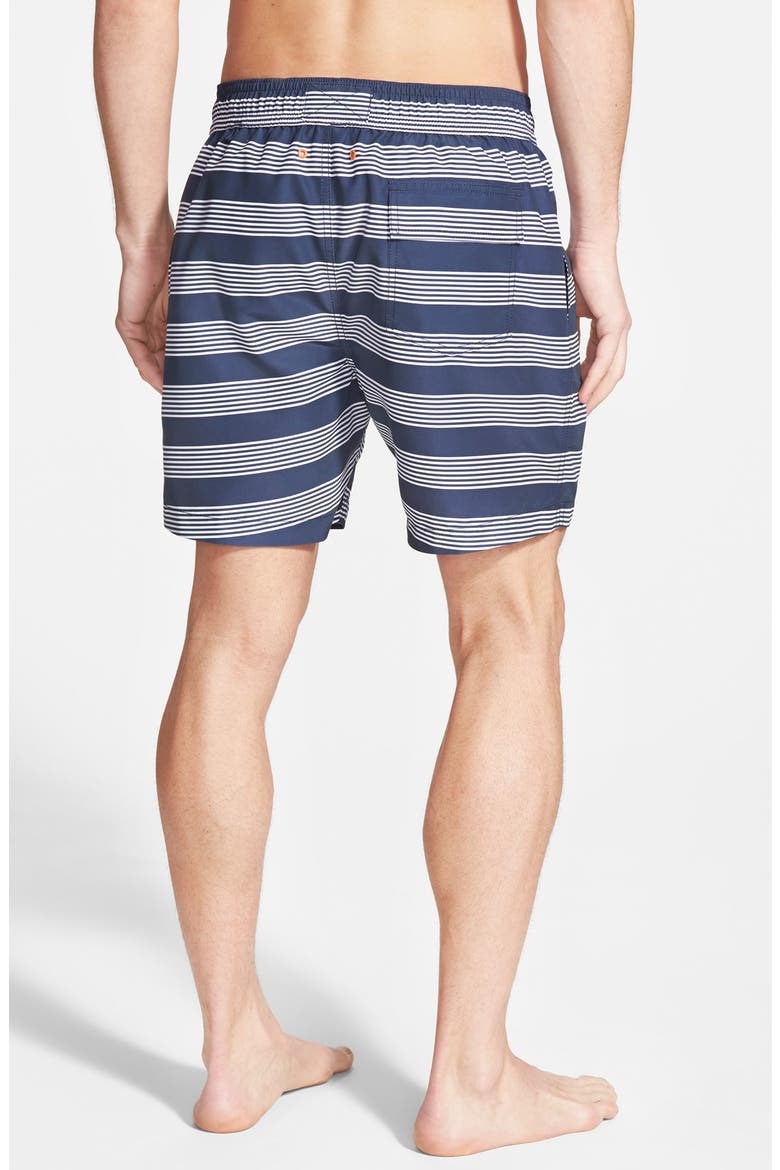 'Stripe Grannis' Swim Trunks, Alternate, color, NAVY STRIPE