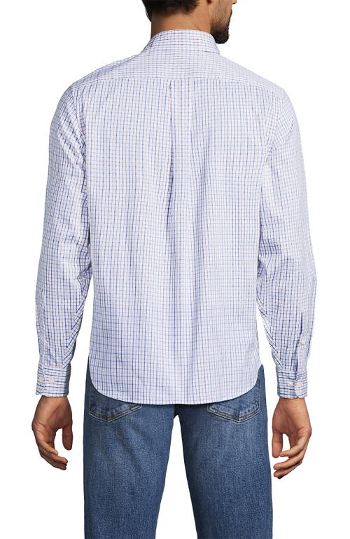 Lands' End Traditional Fit Long Sleeve Travel Kit Shirt In Blue