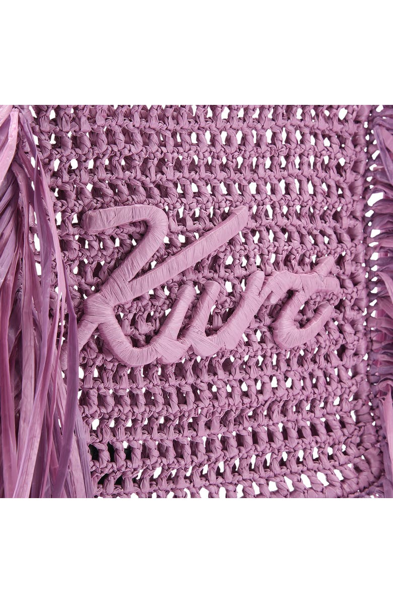 Kurt Geiger London Mini Raffia Fringe Tote, Alternate, color, Light/ Pastel Purple