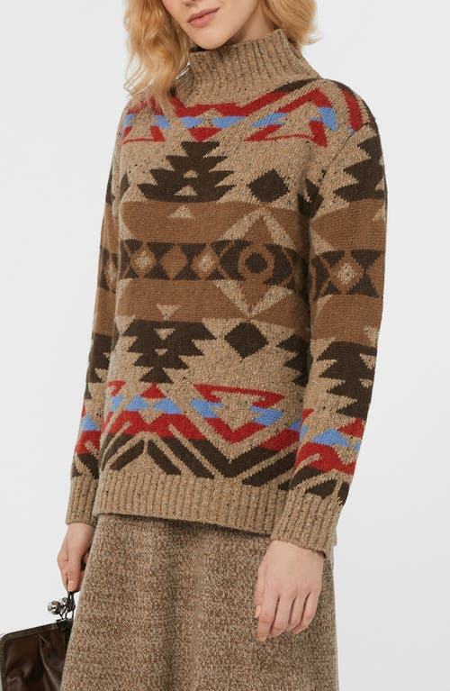 Weekend Max Mara Eritrea Jacquard Mock Neck Sweater In Brown