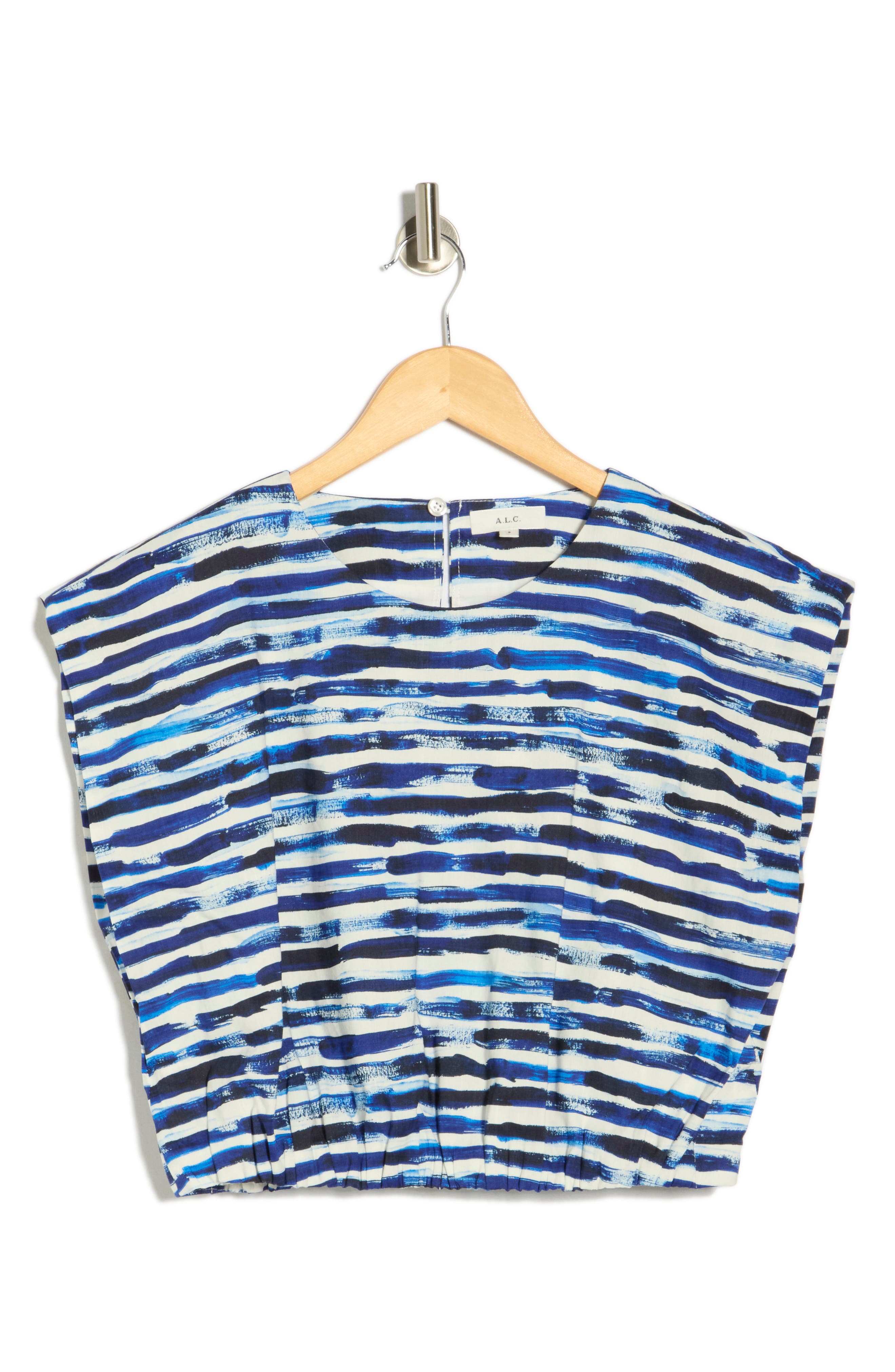 A.L.C. Billie Stripe Linen Blend Crop Top