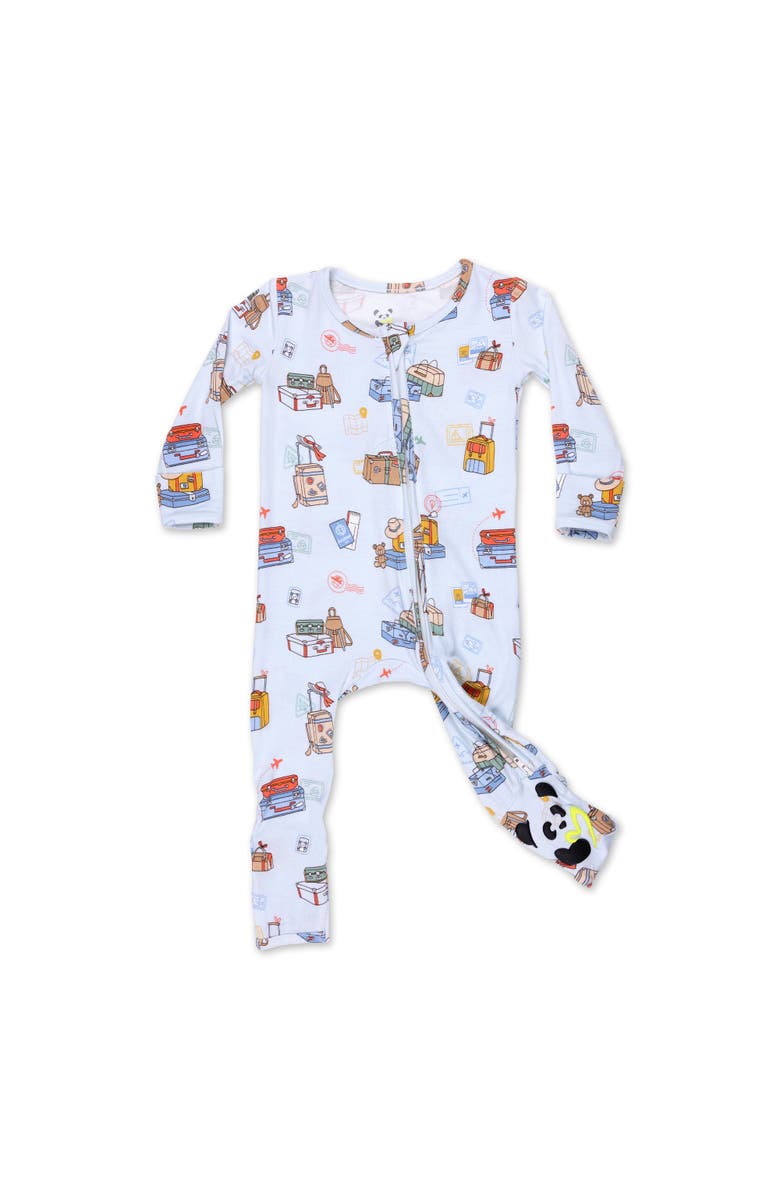 Bellabu Bear Baby Vintage Suitcases Convertible Footie, Main, color, Vintage Suitcases