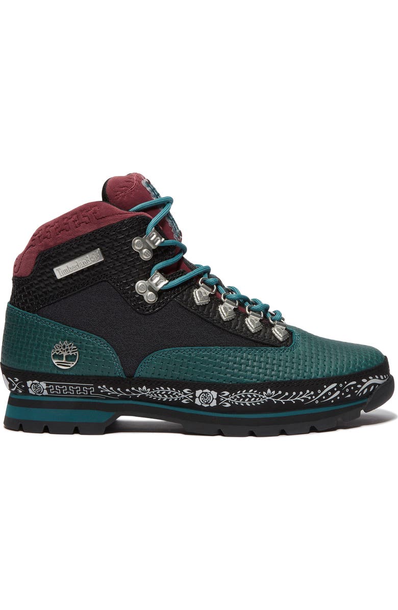 Timberland Euro Hiker Mid Hiking Boot, Alternate, color, Teal Full Grain