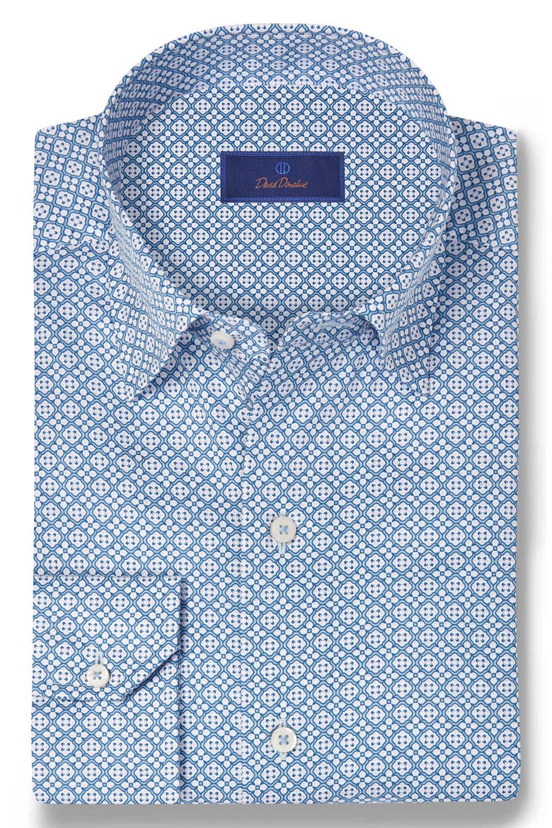 Geometric Print Sport Shirt, Alternate, color, SKY/ MULTI