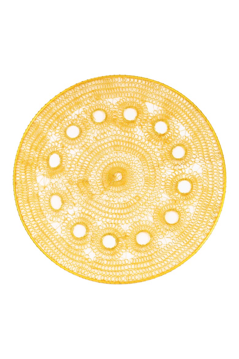 Midnight Petal Metal Placemat, Main, color, GOLD