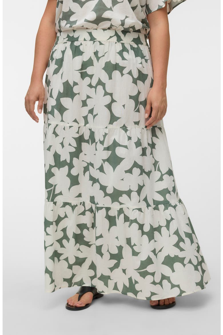 Floral Organic Cotton Maxi Skirt, Main, color, LAUREL WREATH