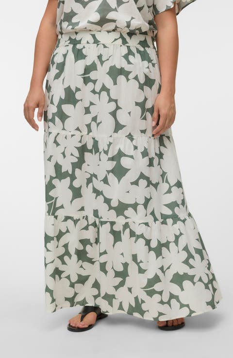 Floral Organic Cotton Maxi Skirt