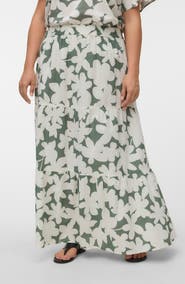 VERO MODA Floral Organic Cotton Maxi Skirt