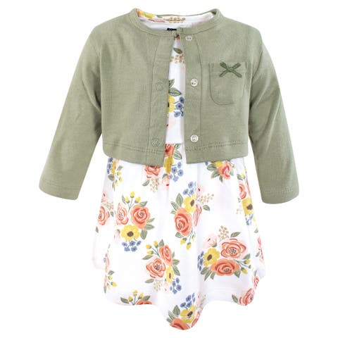Two-Piece Cotton Dress and Knit Cardigan Set (Baby)