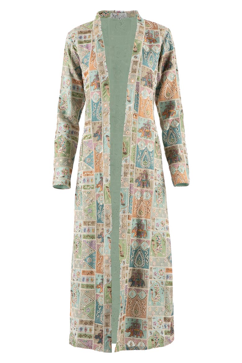 Print Cotton Duster, Alternate, color, BLUE