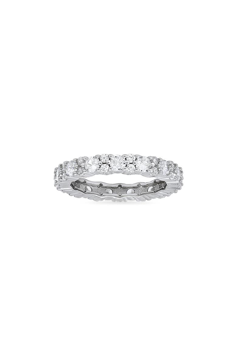Sterling Silver Cubic Zirconia Eternity Band Ring, Main, color, SILVER