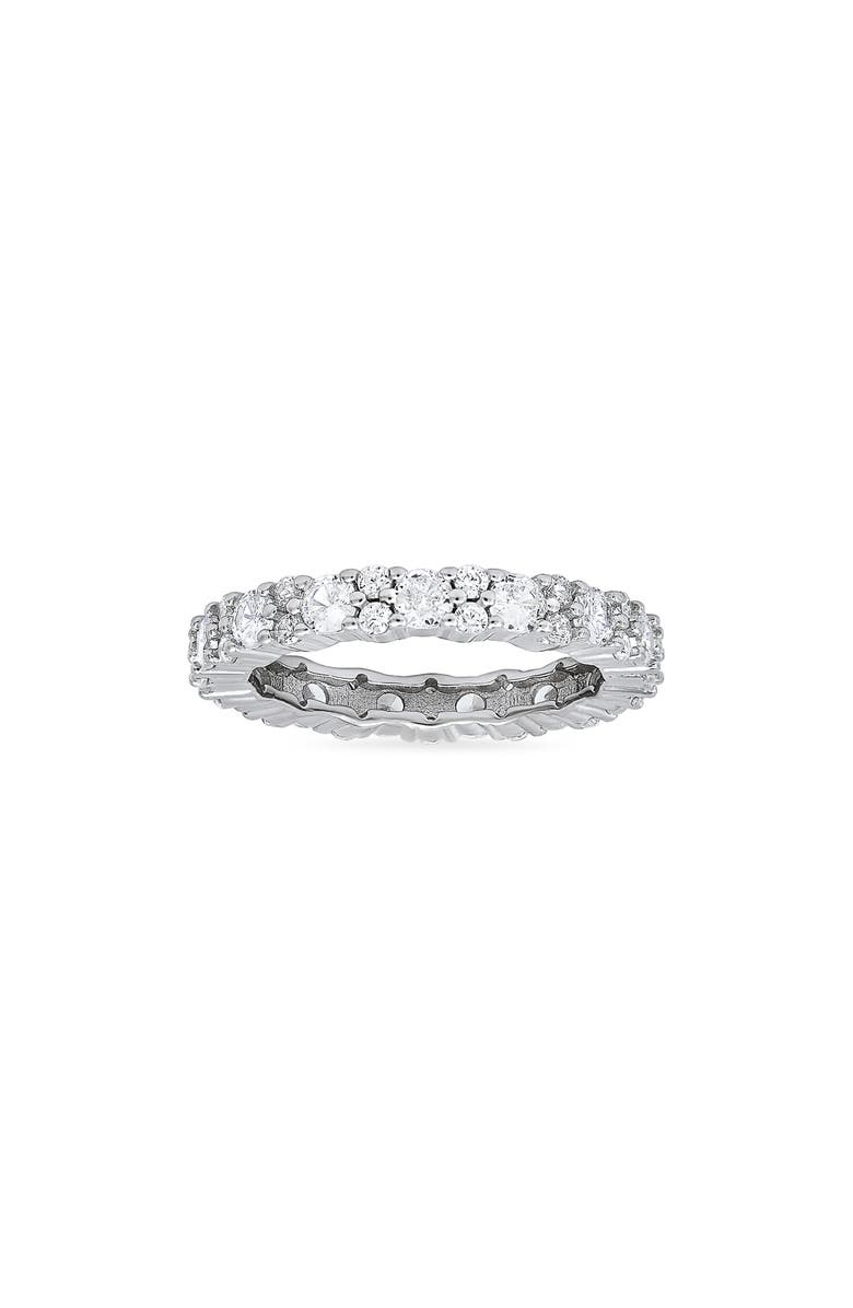 Queen Jewels Sterling Silver Cubic Zirconia Eternity Band Ring, Main, color, Silver