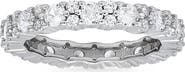 Queen Jewels Sterling Silver Cubic Zirconia Eternity Band Ring