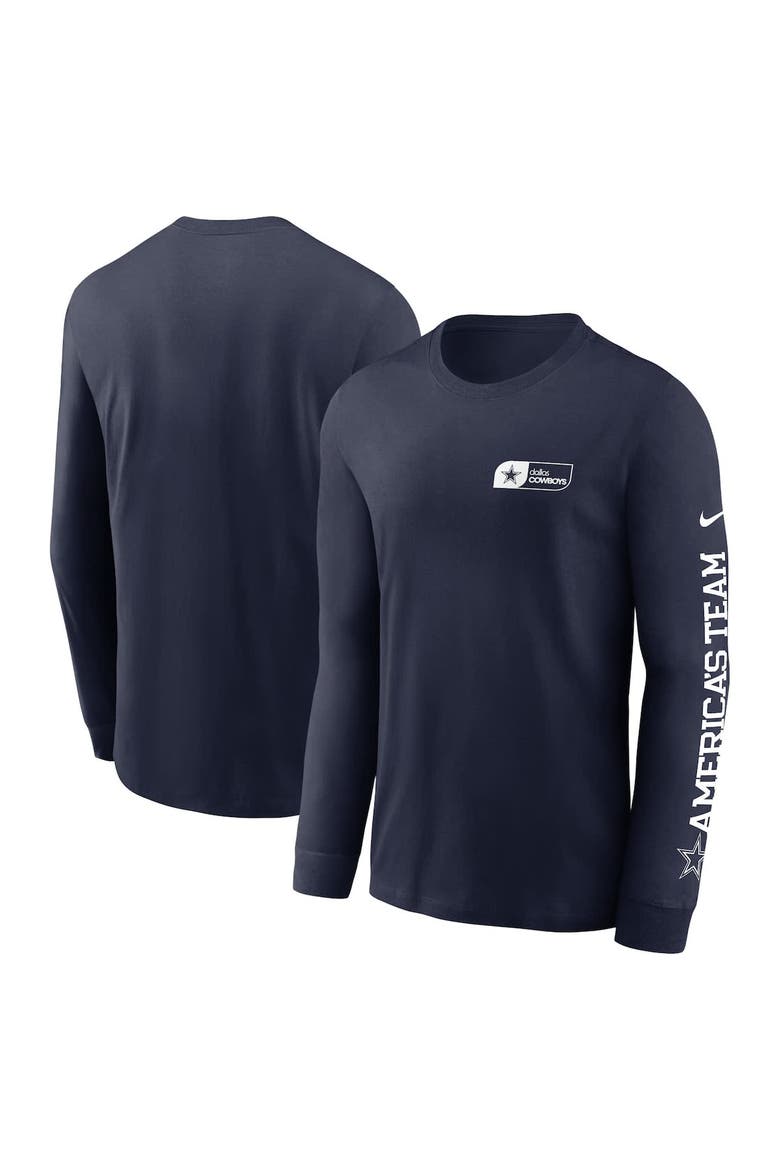 Men's Nike  Navy Dallas Cowboys America's Team Essential Long Sleeve T-Shirt, Main, color, Navy