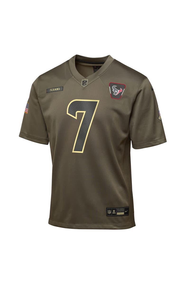 Nike Youth Nike C.J. Stroud Olive Houston Texans 2025 Salute to Service Game Jersey, Alternate, color, Olive