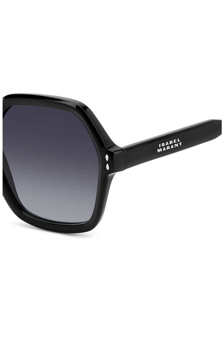55mm Gradient Square Sunglasses, Alternate, color, BLACK/ GREY SHADED