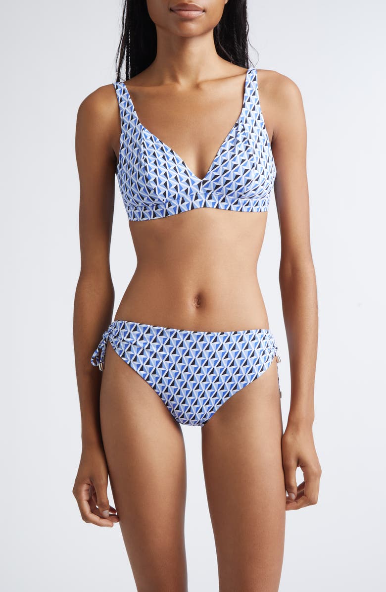 Max Mara Sibilla Ruched Bikini Bottoms, Alternate, color, Cornflower Blue