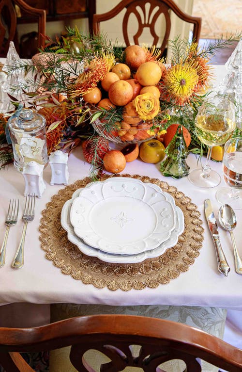 Juliska Jardins Du Monde Whitewash Dinner Plate In White