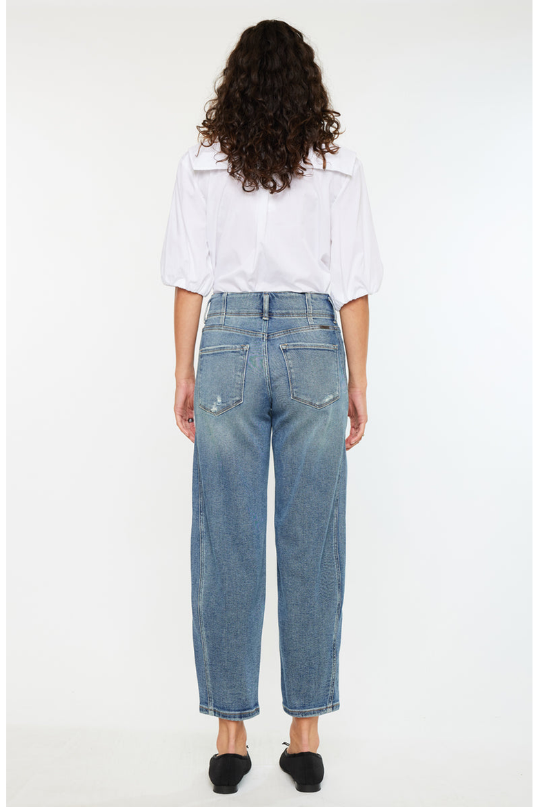 Jane Ultra High Rise Slim Barrel Jeans, Alternate, color, Medium Wash