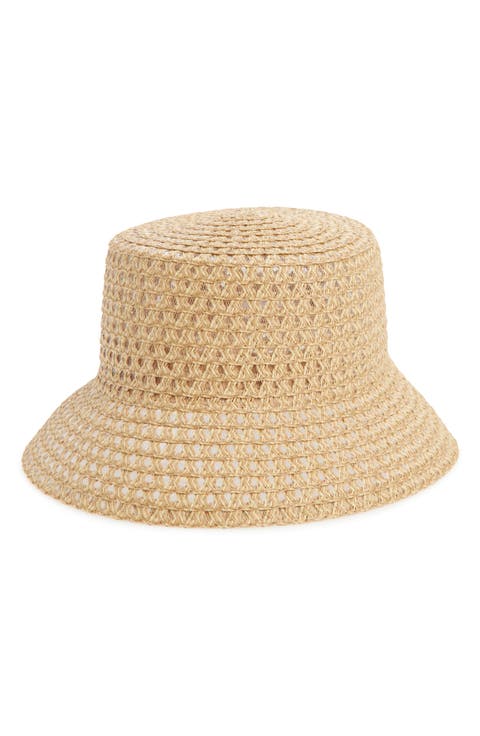 Textured Straw Bucket Hat