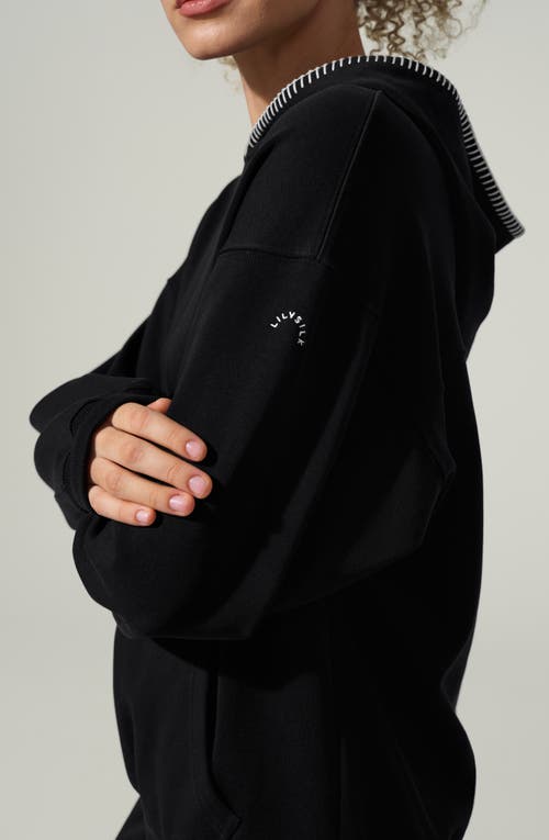 Lilysilk Seamflow Douceur Hoodie In Black