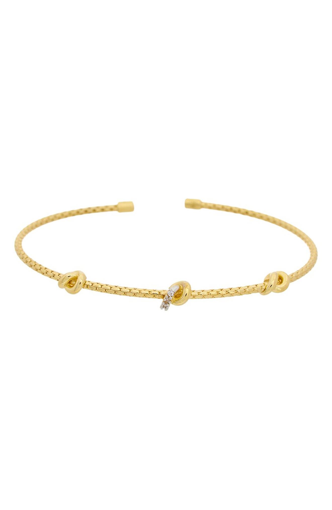 Diamond Knot Mesh Cuff Bangle